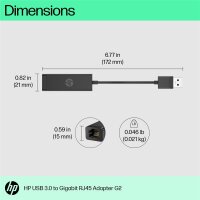 HP USB-3.0-zu-Gigabit-LAN-Adapter, Kabelgebunden, USB, Ethernet