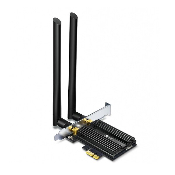 TP-LINK AX3000-Wi-Fi 6-PCIe-Adapter mit Bluetooth 5.0, Kabellos, PCI Express, WLAN / Bluetooth, Wi-Fi 6 (802.11ax), 2402 Mbit/s, Schwarz, Metallisch