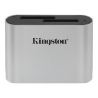 Kingston USB 3.2 Gen1 Workflow SDHC/SDXC UHS-II Speicherkartenlesegerät mit 2 Steckplätzen, SD, SDHC, SDXC, Schwarz, Silber, China, Windows 11 Enterprise x64, Windows 10, Windows 11 Home, Windows 10 Education, Windows 11 Pro,..., Mac OS X 13.0 Ventura, Ma