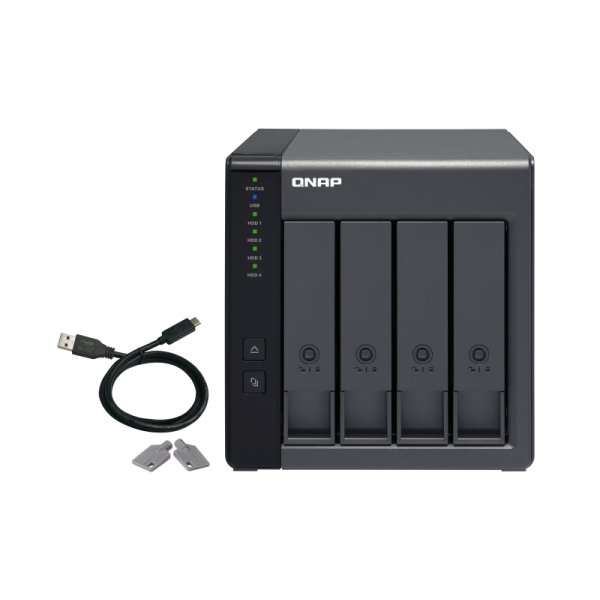 QNAP TR-004, HDD / SSD-Gehäuse, 2.5/3.5", Serial ATA II, 3 Gbit/s, Hot-Swap, Schwarz