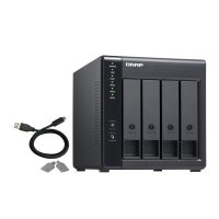 QNAP TR-004, HDD / SSD-Gehäuse, 2.5/3.5", Serial ATA II, 3 Gbit/s, Hot-Swap, Schwarz