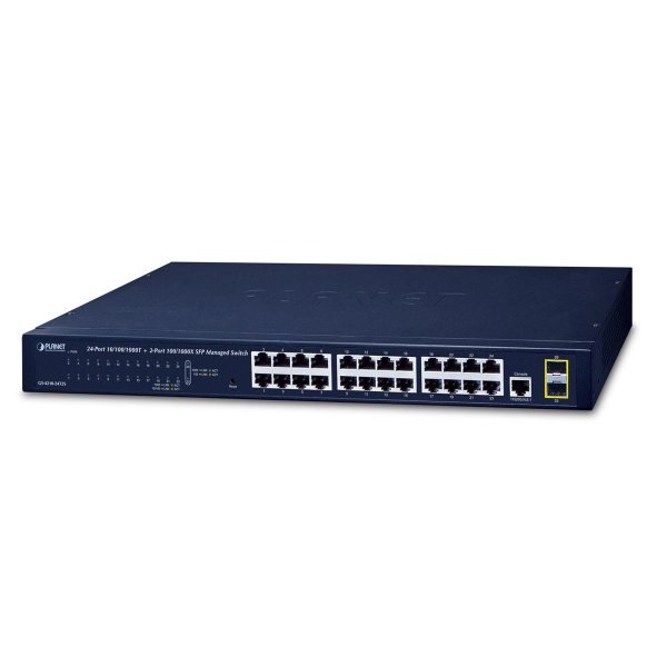 Planet GS-4210-24T2S, Managed, L2, Gigabit Ethernet (10/100/1000), Rack-Einbau, 1U