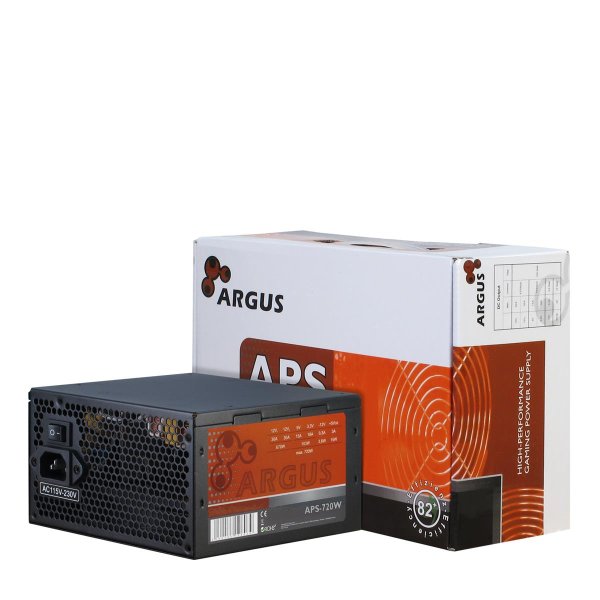 Inter-Tech Argus APS, 720 W, 115 - 230 V, 47 - 63 Hz, +12V1,+12V2,+3.3V,+5V,+5Vsb,-12V, Aktiv, 3,6 W