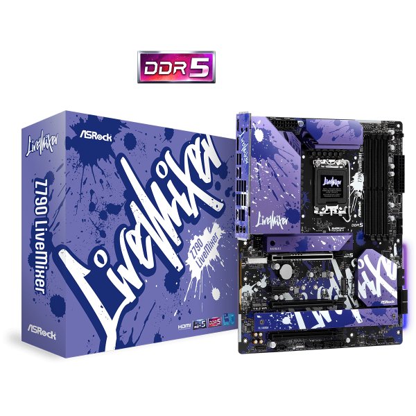 ASRock Z790 LiveMixer, Intel, LGA 1700, Intel® Core™ i5, Intel® Core™ i7, Intel® Core™ i9, DDR5-SDRAM, 128 GB, DIMM