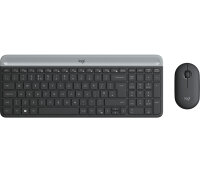 Logitech MK470 Slim Combo – kabelloses Tastatur-Maus-Set, Volle Größe (100%), Kabellos, RF Wireless, AZERTY, Graphit, Maus enthalten