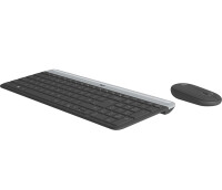 Logitech MK470 Slim Combo – kabelloses Tastatur-Maus-Set, Volle Größe (100%), Kabellos, RF Wireless, AZERTY, Graphit, Maus enthalten