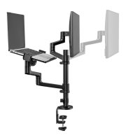 Neomounts Monitor-/Notebook-Tischhalterung, Laptop- & Monitorarm, Schwarz, Stahl, 29,5 cm (11.6"), 43,9 cm (17.3"), 68,6 cm (27")