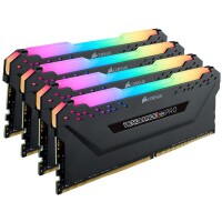 Corsair Vengeance RGB CMW32GX4M4C3200C16, 32 GB, 4 x 8 GB, DDR4, 3200 MHz, 288-pin DIMM, Schwarz