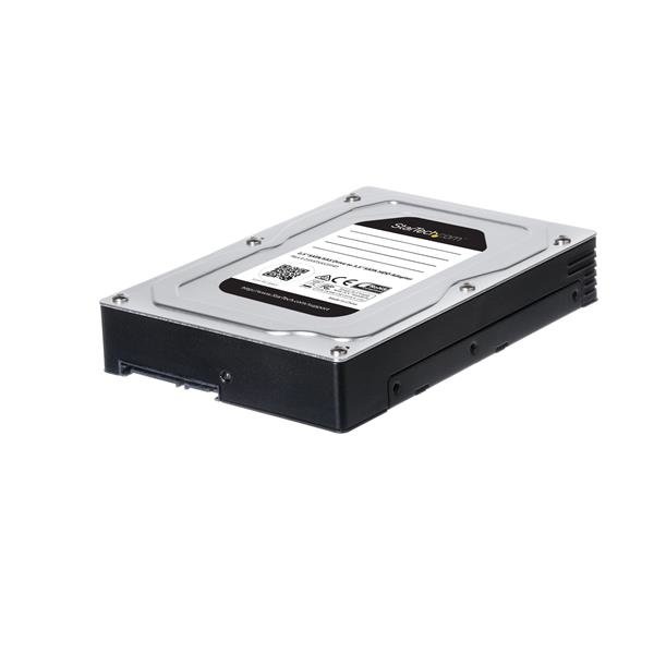 StarTech.com 2,5" auf 3,5" Festplatten Adapter - für SATA und SAS SSDs/ HDDs, 8,89 cm (3.5"), Carrier Panel, 2.5", SATA, Serial Attached SCSI (SAS), Schwarz, Silber, Aluminium, Kunststoff