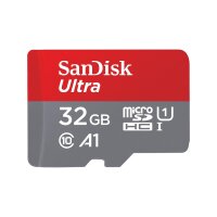 SanDisk Ultra, 32 GB, MicroSDHC, Klasse 10, 120 MB/s, Class 1 (U1), Grau, Rot