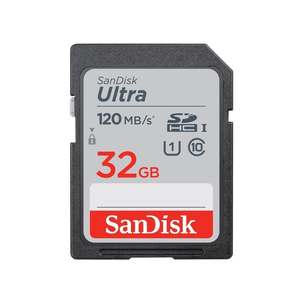 SanDisk Ultra, 32 GB, SDHC, Klasse 10, UHS-I, 120 MB/s, Class 1 (U1)