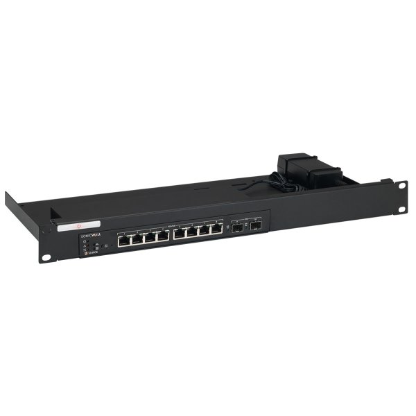 Rackmount.IT RM-SW-T8, Montageset, Schwarz, 1U, SonicWall SWS12-8, SWS12-8POE, 482 mm, 217 mm