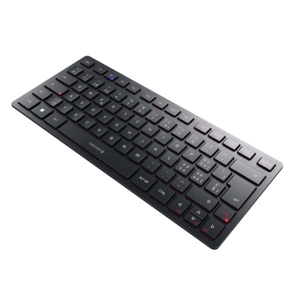 Cherry KW 9200 MINI, 75%, Verkabelt & Kabellos, USB + RF Wireless + Bluetooth, Scherenschalter, QWERTZ, Schwarz