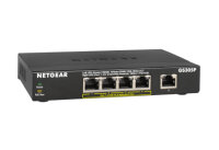 Netgear GS305Pv2, Unmanaged, Gigabit Ethernet (10/100/1000), Vollduplex, Power over Ethernet (PoE), Wandmontage