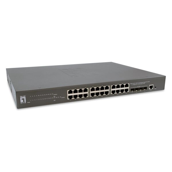 LevelOne GTP-2871, Managed, L3, Gigabit Ethernet (10/100/1000), Vollduplex, Power over Ethernet (PoE), Rack-Einbau