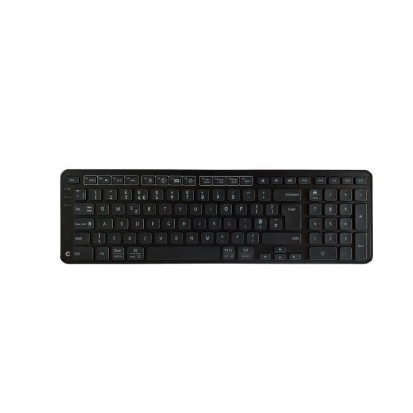 Contour Design Balance Keyboard BK - Drahtlose Tastatur-UK Version, Volle Größe (100%), Verkabelt & Kabellos, RF kabellos + USB, QWERTY, Schwarz