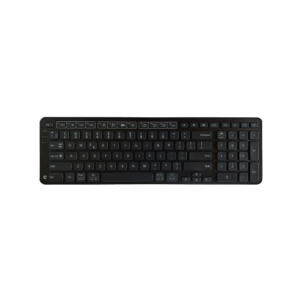 Contour Design Balance Keyboard BK - Drahtlose Tastatur-US Version, Volle Größe (100%), Verkabelt & Kabellos, RF kabellos + USB, QWERTY, Schwarz