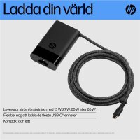 HP USB-C 65W Laptop-Ladegerät, Laptop, Drinnen, 90 V, 65 W, 5 - 20 V, 1.6 A