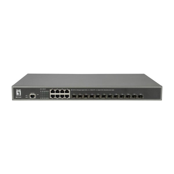 LevelOne GTL-2091, Managed, L3, Gigabit Ethernet (10/100/1000), Vollduplex, Rack-Einbau