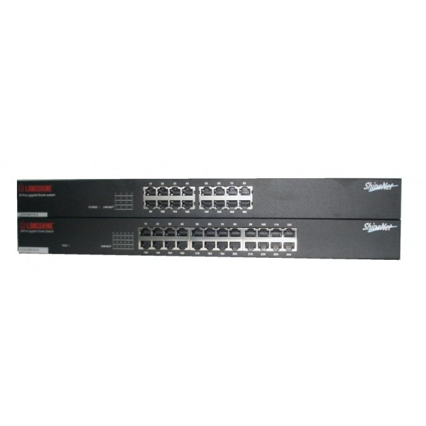 Longshine LCS-GS9116-A, Unmanaged, L2, Gigabit Ethernet (10/100/1000), Vollduplex, Rack-Einbau, 1U