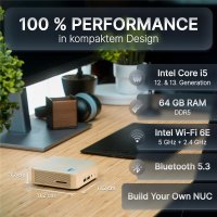 FUTURENUC Lux NUC 13i5UL-W11P-512/2x8W6E, 3,4 GHz, Intel® Core™ i5, i5-1335U, 16 GB, 512 GB, Windows 11 Pro