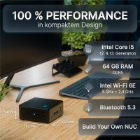 FUTURENUC Pro NUC 13i5UP-W11P-512/2x8W6E, 3,4 GHz, Intel® Core™ i5, i5-1335U, 16 GB, 512 GB, Windows 11 Pro