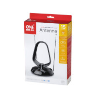 One for All Value Line DVB-T Indoor Antenne 5G, Drinnen, Schwarz, 1 m, DVB-T, DVB-T2, IEC male connector, VHF, UHF