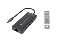 Conceptronic DONN14G, Kabelgebunden, USB 3.2 Gen 1 (3.1 Gen 1) Type-C, 100 W, 1000 Mbit/s, Grau, 5 Gbit/s