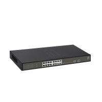 LevelOne Hilbert 18-Port Gigabit PoE Smart Lite Switch, 16 PoE Ausgänge, 2 x Gigabit SFP, 802.3at/af PoE, 230W PoE-Leistungsbudget, Managed, L2, Gigabit Ethernet (10/100/1000), Vollduplex, Power over Ethernet (PoE), Rack-Einbau