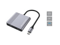 Conceptronic DONN13G, Kabelgebunden, USB 3.2 Gen 1 (3.1 Gen 1) Type-C, 100 W, Grau, 5 Gbit/s, 4K Ultra HD