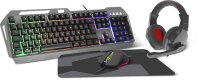 SPEEDLINK LUNERA 4in1, Kabelgebunden, USB, QWERTZ, LED, Schwarz, Maus enthalten