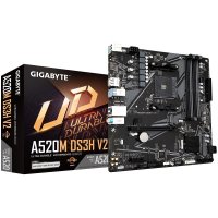 Gigabyte A520M DS3H V2 Mainboard - Unterstützt AMD Ryzen 5000 Serie AM4 CPUs, bis zu 4733 MHz DDR4 (OC), PCIe 3.0 x16, GbE LAN, USB 3.2 Gen 1, AMD, Sockel AM4, 3rd Generation AMD Ryzen™ 3, 3rd Generation AMD Ryzen 5, 3rd Generation AMD Ryzen™ 7, 3rd..., S