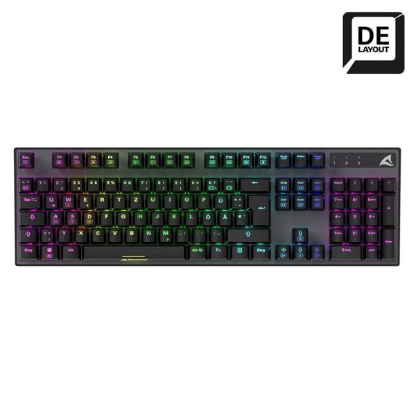 Sharkoon SKILLER SGK20 Brown, Kabelgebunden, USB, Mechanischer Switch, QWERTZ, RGB-LED, Schwarz