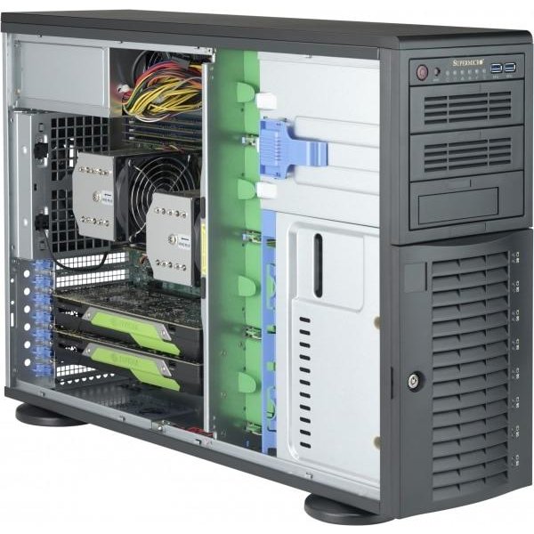 Supermicro CSE-743AC-1K26B-SQ, Full Tower, Server, Schwarz, ATX, EATX, micro ATX, 4U, Ventilatorausfall, HDD, Netzwerk, Leistung