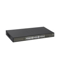 LevelOne Hilbert 26-Port Gigabit Smart Lite Switch, 24 x Gigabit RJ45, 2 x Gigabit SFP, Managed, L2, Gigabit Ethernet (10/100/1000), Vollduplex, Rack-Einbau