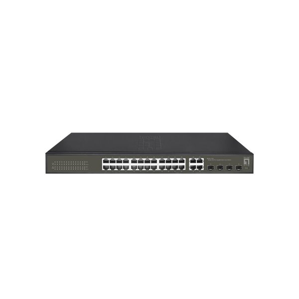 LevelOne Hilbert 28-Port Gigabit Smart Lite Switch, 24 x Gigabit RJ45, 4 x Gigabit SFP/RJ45 Combo, Managed, L2, Gigabit Ethernet (10/100/1000), Vollduplex, Rack-Einbau