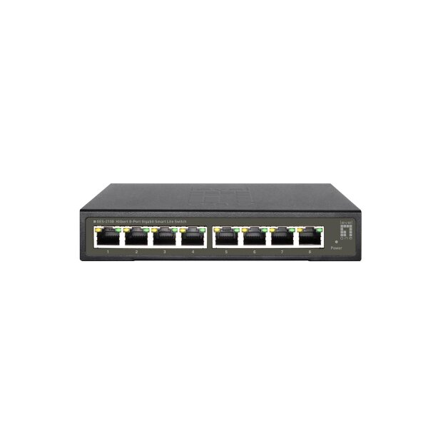 LevelOne Hilbert 8-Port Gigabit Smart Lite Switch, Managed, L2, Gigabit Ethernet (10/100/1000), Vollduplex