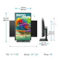 BenQ PD2705U, 68,6 cm (27"), 3840 x 2160 Pixel, 4K Ultra HD, LED, 5 ms, Schwarz