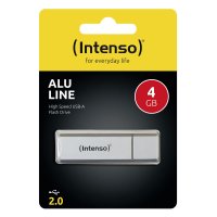 Intenso Alu Line, 4 GB, USB Typ-A, 2.0, 28 MB/s, Kappe, Silber