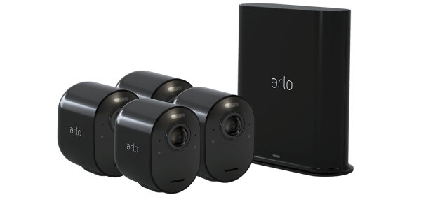 ARLO Ultra 2 Überwachungskamera außen, 4er Set schwarz, IP-Sicherheitskamera, Innen & Außen, Kabellos, 6500 K, 2400 MHz, FCC, IC, CE