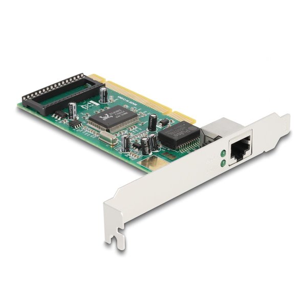 Delock 88084, PCI, RJ-45, Full-height / Low-profile, PCI 2.3, RJ-45, Grün, Grau