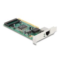 Delock 88084, PCI, RJ-45, Full-height / Low-profile, PCI 2.3, RJ-45, Grün, Grau