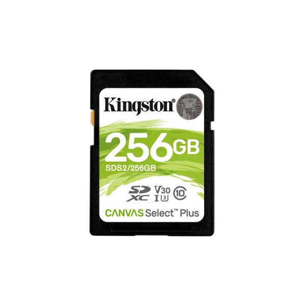 Kingston 256GB SDXC Canvas Select Plus 100R C10 UHS-I U3 V30, 256 GB, SDXC, Klasse 10, UHS-I, 100 MB/s, 85 MB/s