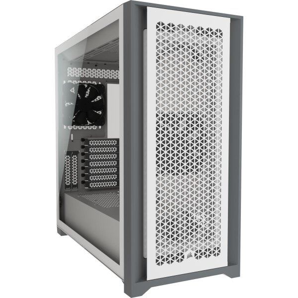 Corsair iCUE 5000D RGB Airflow, Midi Tower, PC, Weiß, ATX, EATX, micro ATX, Mini-ITX, Kunststoff, Stahl, Gehärtetes Glas, Gaming