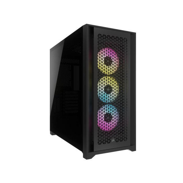 Corsair iCUE 5000D RGB Airflow, Midi Tower, PC, Schwarz, ATX, EATX, micro ATX, Mini-ITX, Kunststoff, Stahl, Gehärtetes Glas, Gaming