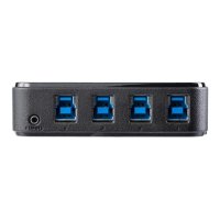 StarTech.com 4x4 USB 3.0 (5Gbps) Sharing Switch für Peripheriegeräte, 5 Gbit/s, Mikro-USB Typ-B, Schwarz, Kunststoff, CE, FCC, REACH, 0 - 40 °C