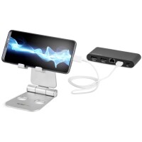 StarTech.com Handy und Tablet Ständer - Faltbarer Universalhalter für Smartphones und Tablets(4 bis 13 Zoll), Verstellbar, ergonomisch mit mehreren Winkeln für den Schreibtisch, tragbar, Handy/Smartphone, Tablet/UMPC, Multimedia-Ständer, Tisch/Bank, Silbe