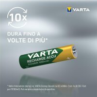 Varta 05703, Wiederaufladbarer Akku, AAA, Nickel-Metallhydrid (NiMH), 1,2 V, 4 Stück(e), 1000 mAh