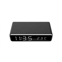 Gembird DAC-WPC-01, Digitaler Wecker, Rechteck, Schwarz, Aluminium, 12/24 h, iPhone X/XS/XR, iPhone 8, Galaxy S8/S7/S6