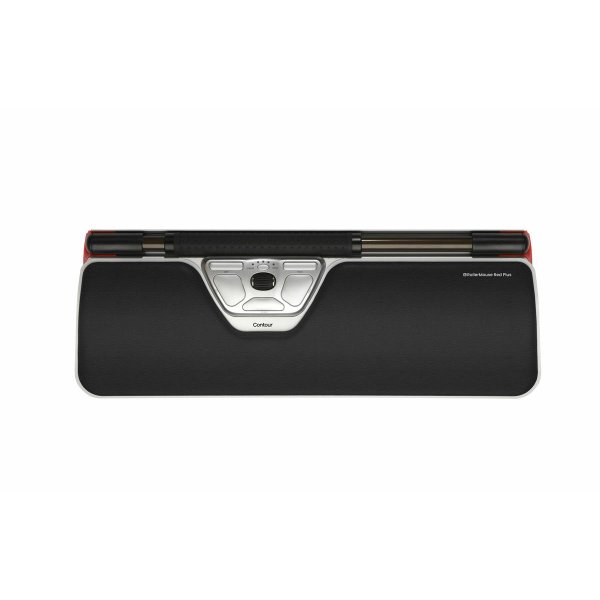 Contour Design RollerMouse Red Plus, Thin Client, Wired - zentriertes Zeigegerät - ergonomisch - für Rechts- und Linkshänder - kabelgebunden - USB-C, Beidhändig, USB Typ-C, 2800 DPI, Schwarz, Silber